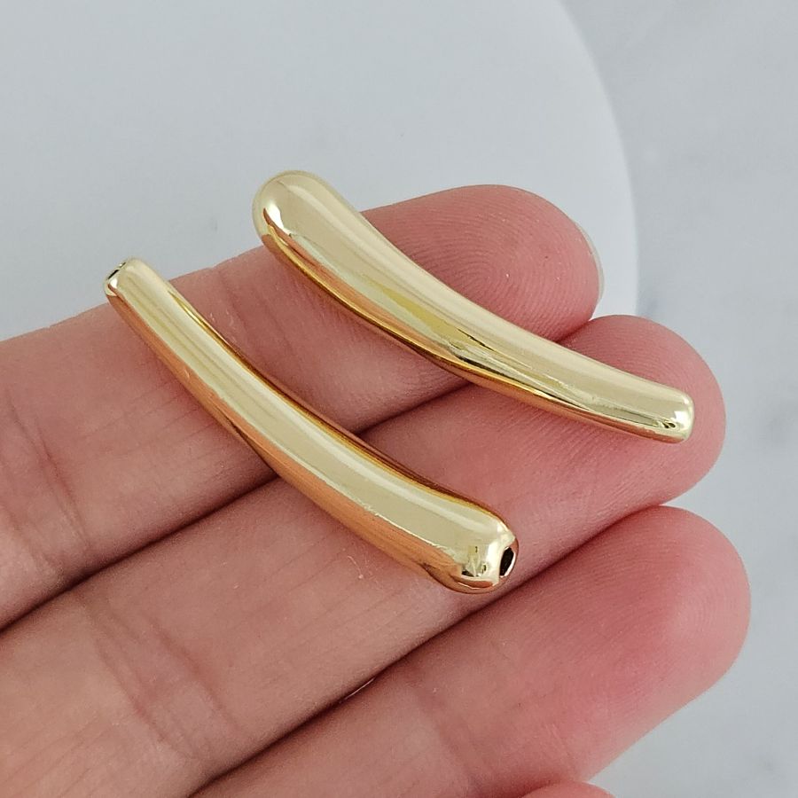 Бусина разделитель 33х5.8 мм удлиненная капля, позолота 14К (8029-З) купить с доставкой по России | Интернет-магазин Viva Beads