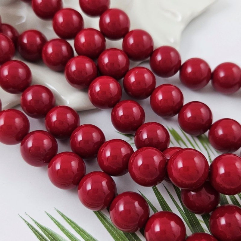 10 шт. Жемчуг майорка 12 мм, бусина гладкий шар, красный (2922-12) купить в Воронеже | Заказать в интернет-магазине Viva Beads
