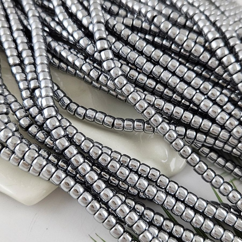 Нить 19 см Гематит шайба 4.2x3.2 мм, цвет платина (3521-4-П) купить в Воронеже | Заказать в интернет-магазине Viva Beads
