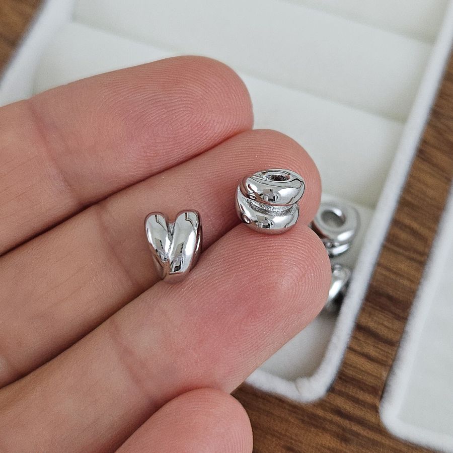 1 шт. Бусина разделитель 7.5х6.1 мм, внутр. d 3 мм, родиевое покрытие (9636-7-Р) купить с доставкой по России | Интернет-магазин Viva Beads