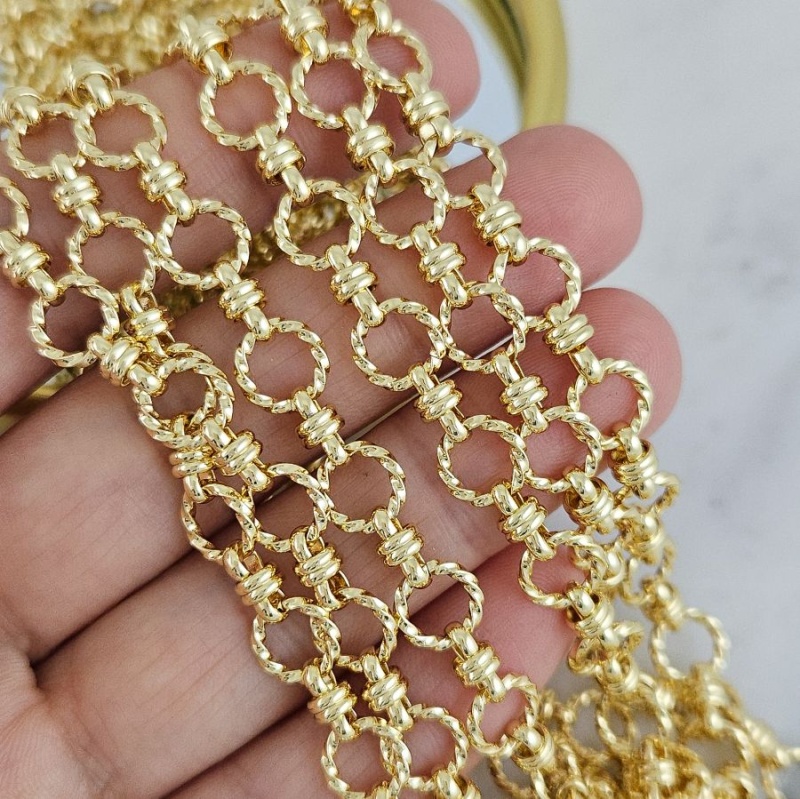 10 см Цепь толщиной ок. 7.5 мм, позолота 14К (10254-З) купить с доставкой по России | Интернет-магазин Viva Beads