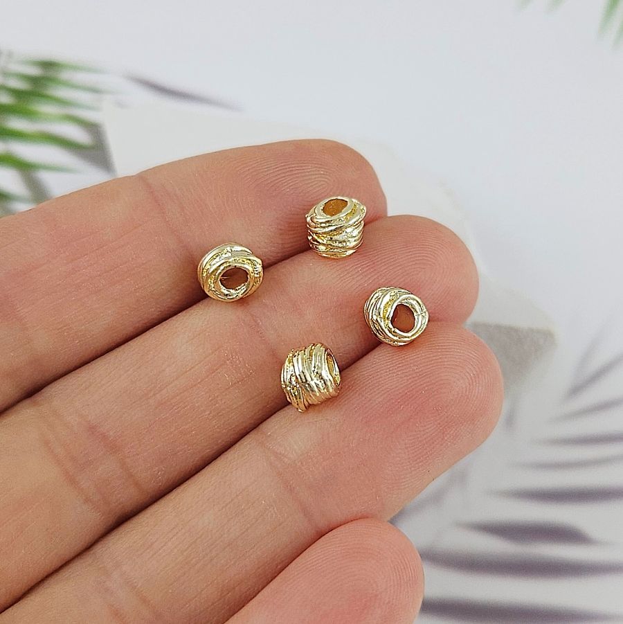 1 шт. Бусина фри форм 6-6.5х4.5 мм, позолота 14К (9630-З) купить с доставкой по России | Интернет-магазин Viva Beads