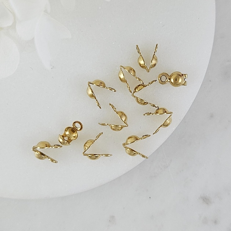 1 шт. Каллоты 7.7x4 мм нержавеющая сталь в позолоте 18К (4834-8-З) купить с доставкой по России | Интернет-магазин Viva Beads