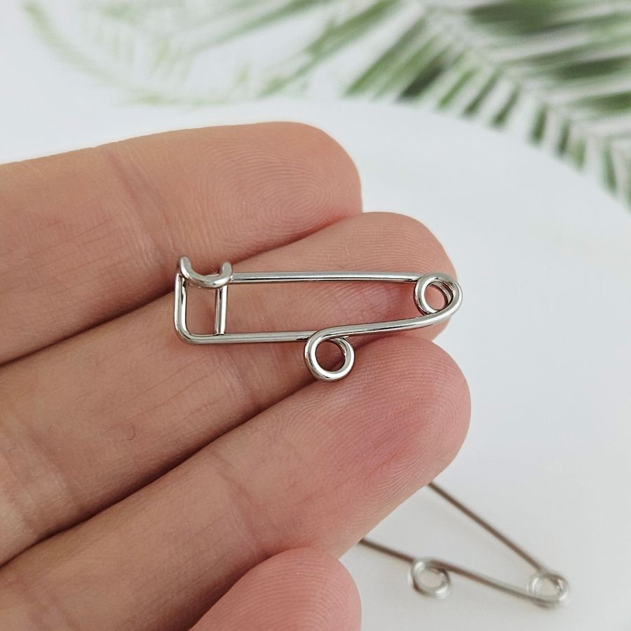 Булавка с одной петлей 26.6 мм, цвет платина (10069) купить с доставкой по России | Интернет-магазин Viva Beads