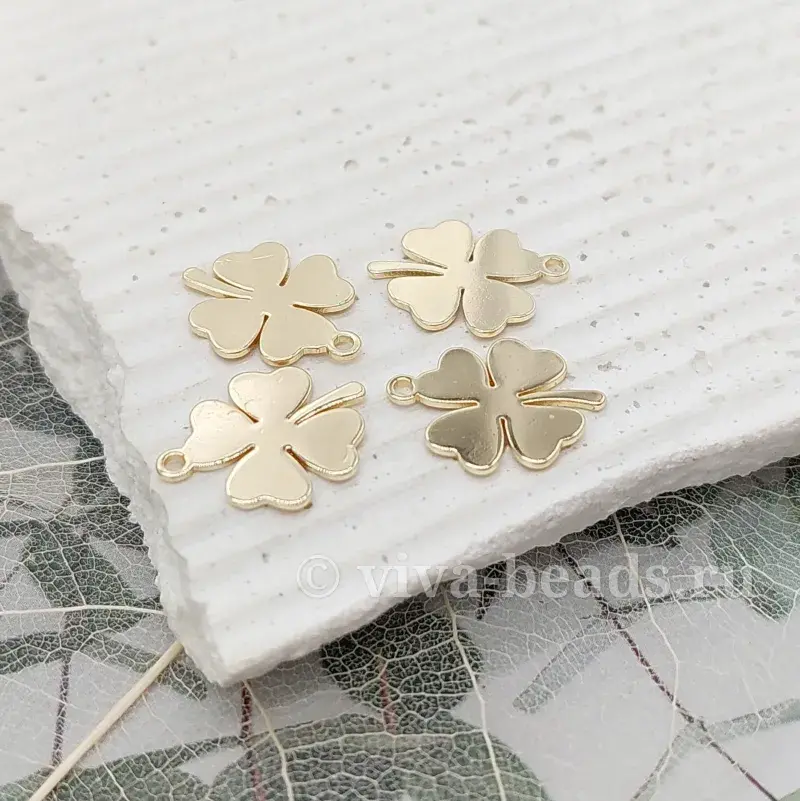 УЦЕНКА Подвеска Клевер 14х11 мм позолота 14К (6856-З-УЦ)