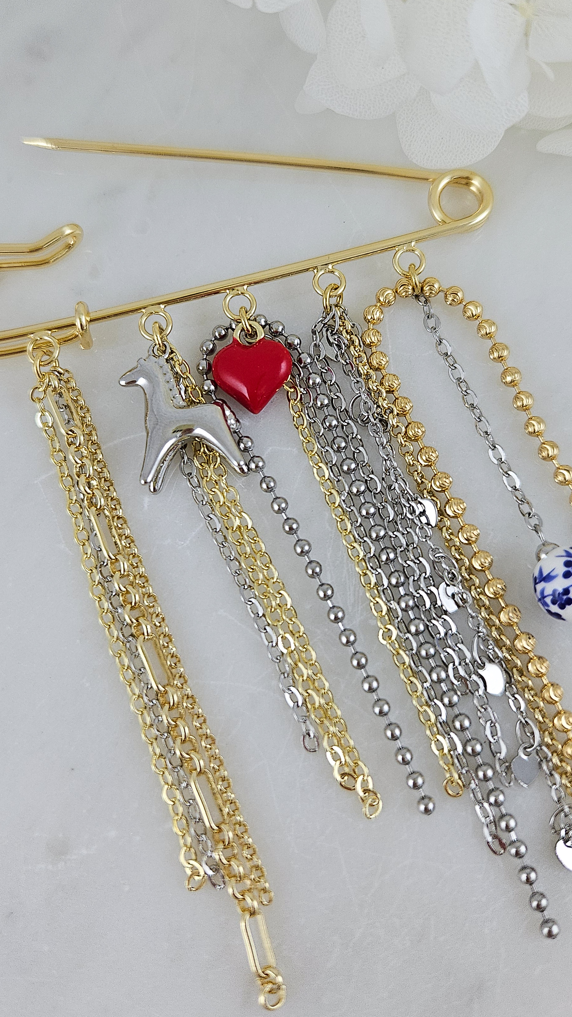 Русский стиль — набор материалов для создания актуальной броши с цепями (НАБОР-77) купить с доставкой по России | Интернет-магазин Viva Beads