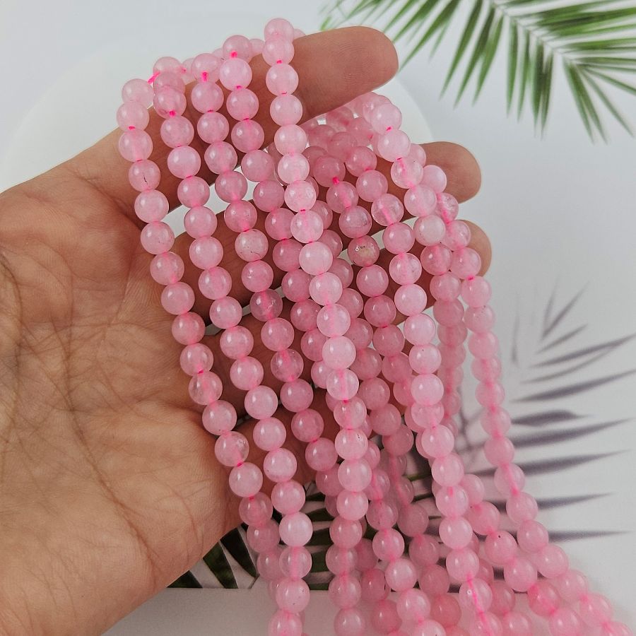 Нить 18 см Розовый кварц тонированный 6 мм бусина гладкий шар (767-6) купить в Воронеже | Заказать в интернет-магазине Viva Beads
 Нить 18 см Розовый кварц тонированный 6 мм бусина гладкий шар (767-6) купить в Воронеже | Заказать в интернет-магазине Viva Beads
