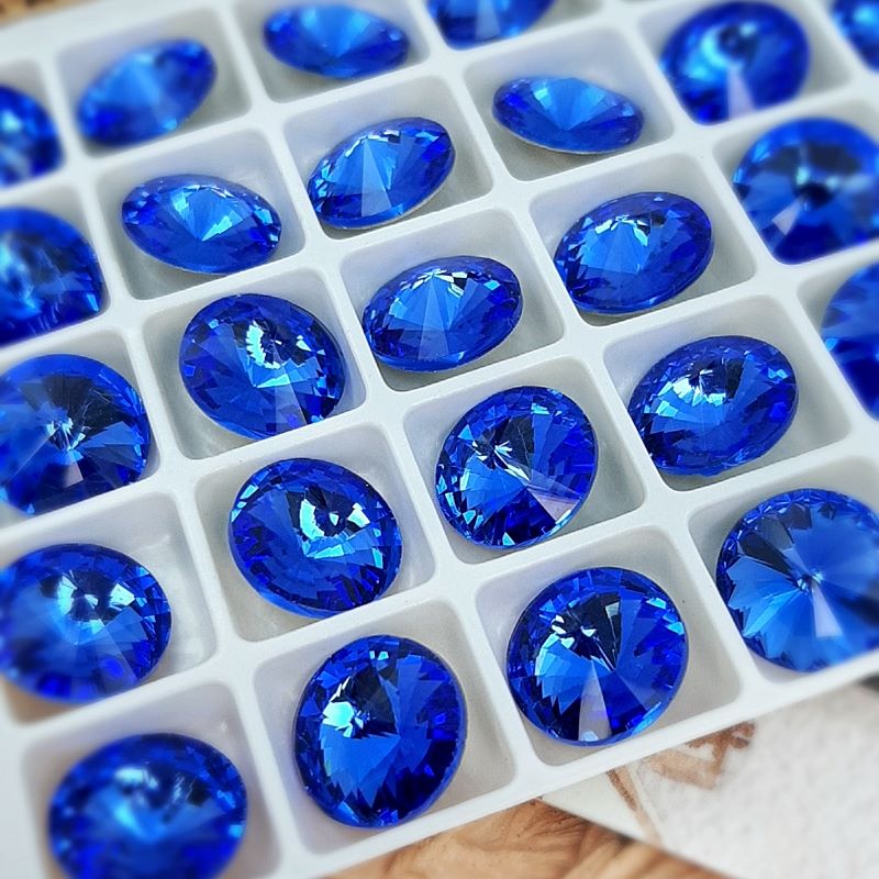 Риволи 12 мм хрустальное стекло Sapphire (4132)