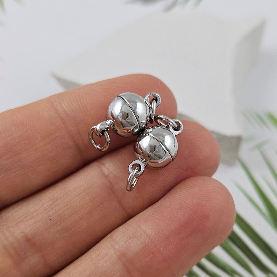 Замок магнитный Шар 8 мм родиевое покрытие (3484-Р) купить в Воронеже | Заказать в интернет-магазине Viva Beads
