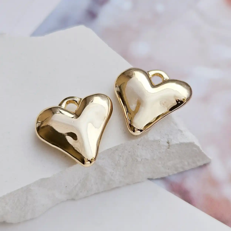 УЦЕНКА Подвеска Сердце 18х17.7 мм позолота (7790-З-УЦ) - фурнитура для бижутерии