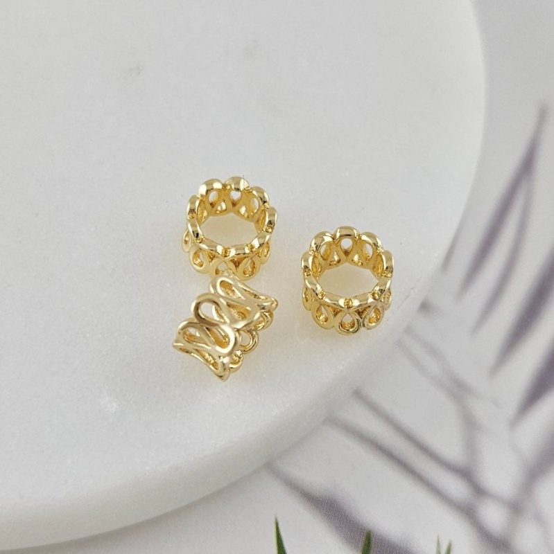 1 шт. Бусина разделитель 7.7х5.1 мм, внутренний d 5.1 мм, позолота 14К (10043-З) купить с доставкой по России | Интернет-магазин Viva Beads