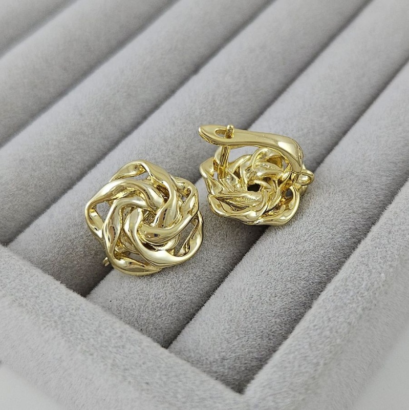 Швензы 16.5х15.5 мм с английским замком, позолота 14К (10002-З) купить в Воронеже | Заказать в интернет-магазине Viva Beads
