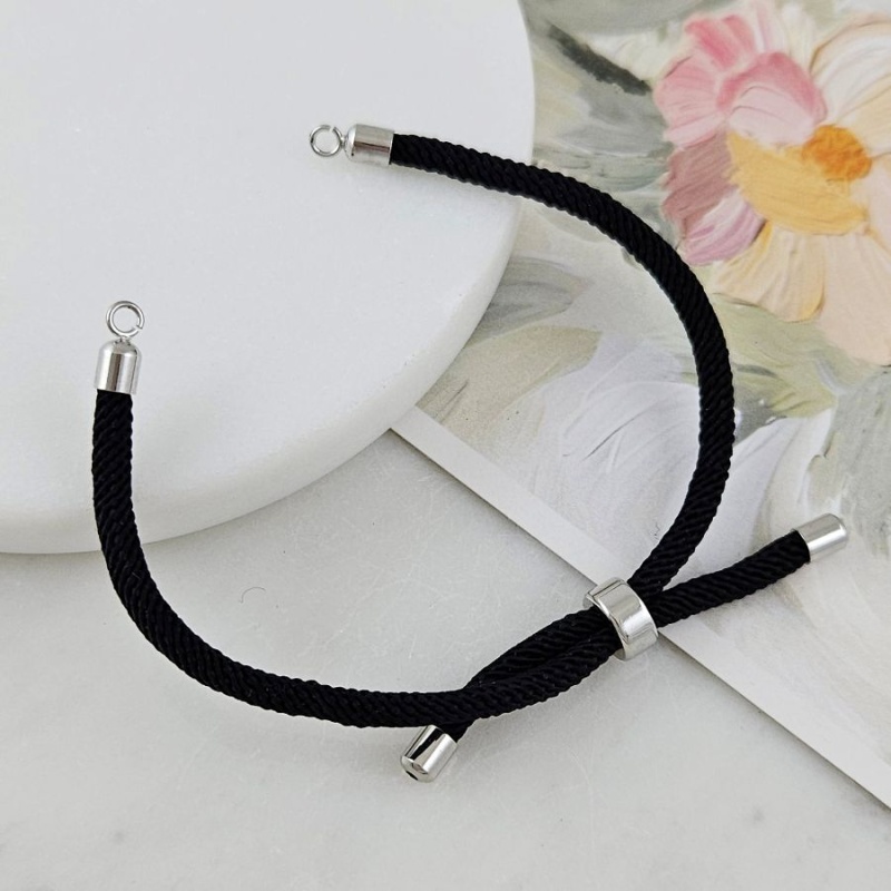 Основа для браслета на нейлоновом шнуре, цвет черный, родиевое покр. (8609-ЧР) купить с доставкой по России | Интернет-магазин Viva Beads