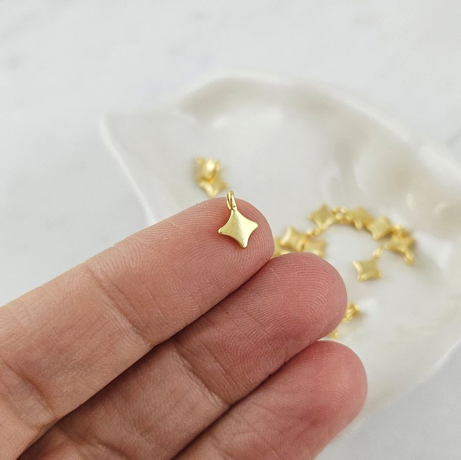 Подвеска Звезда мини 8.5х5.5 мм, позолота 14К (10133-З) купить с доставкой по России | Интернет-магазин Viva Beads