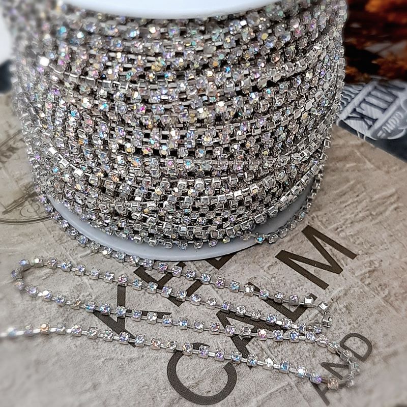 50 см Стразовая цепь SS 4.5 1.7 мм CRYSTAL AB (4271) купить с доставкой по России | Интернет-магазин Viva Beads