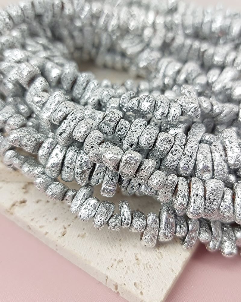Нить 19 см Гематит фри форм 4-9 мм цвет серебро (7970-С)	 купить в Воронеже | Заказать в интернет-магазине Viva Beads

