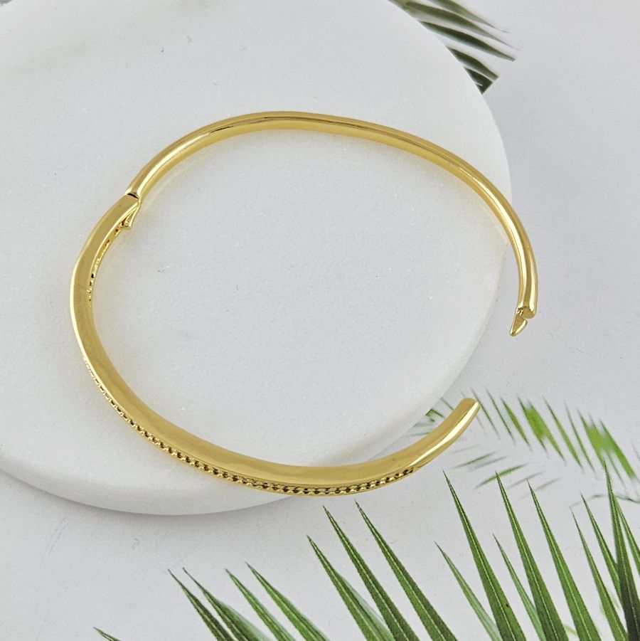 Браслет жесткий 63х55х3.8 мм, позолота 14К (10032-З) купить с доставкой по России | Интернет-магазин Viva Beads