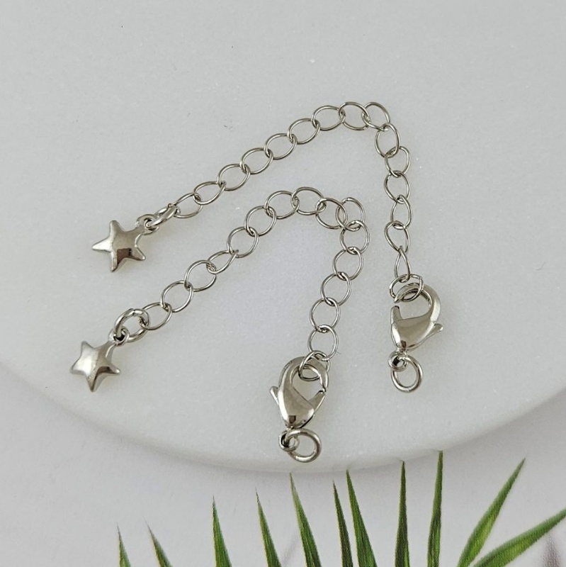 Замок лобстер 10 мм с удлинителем и подвеской Звезда, родиевое покр. (6327-10-Р) купить в Воронеже | Заказать в интернет-магазине Viva Beads
