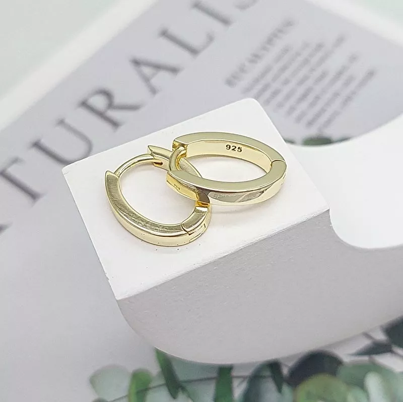 Швензы овальные, бублики, конго 16х13х3 мм позолота 14К (7709-З)