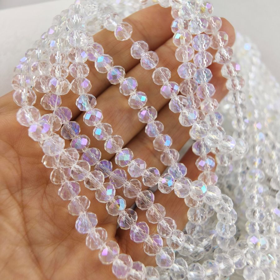 Нить 40 см Рондель граненый 6х5 мм Crystal AB стекло (5991-КР АВ) купить в Воронеже | Заказать в интернет-магазине Viva Beads
 Нить 40 см Рондель граненый 6х5 мм Crystal AB стекло (5991-КР АВ) купить в Воронеже  | Заказать в интернет-магазине Viva Beads