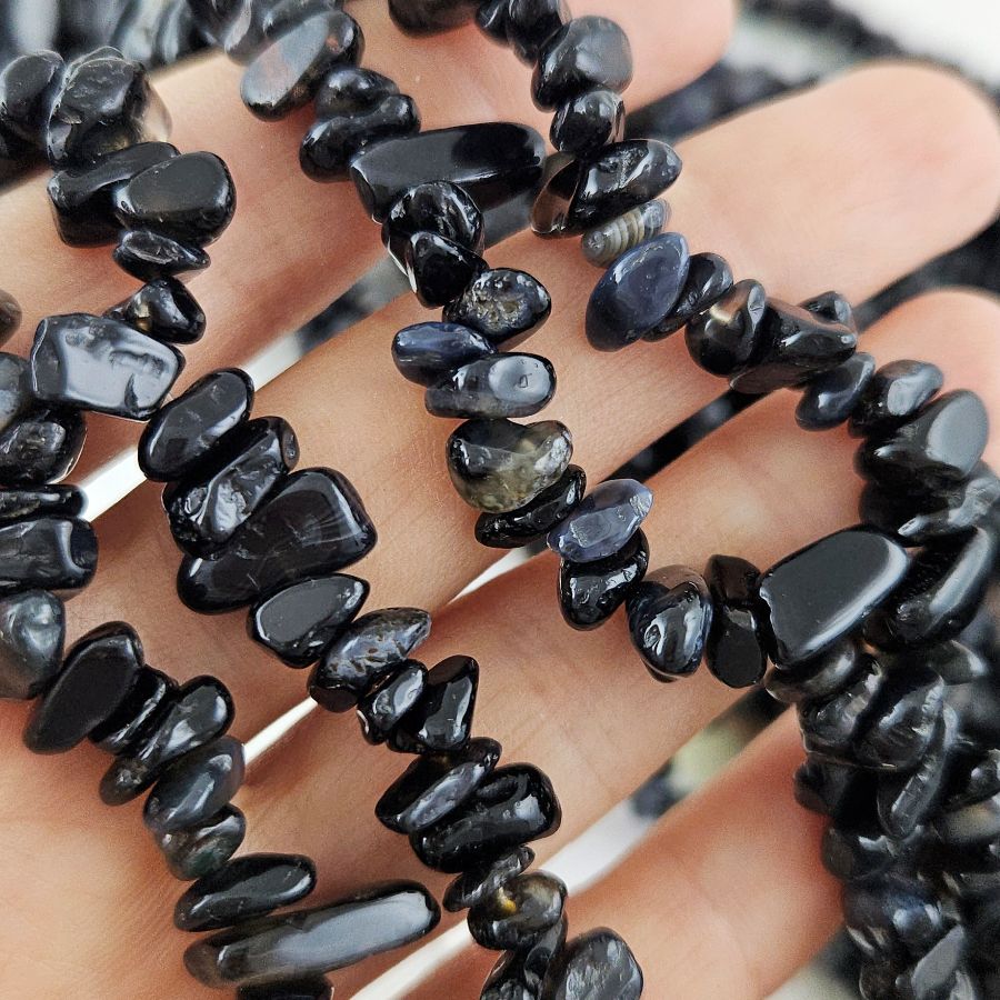 Нить 39 см Агат черный натуральный 5-8 мм бусины каменная крошка (10162) для бижутерии купить с доставкой по России | Интернет‑магазин Viva Beads
