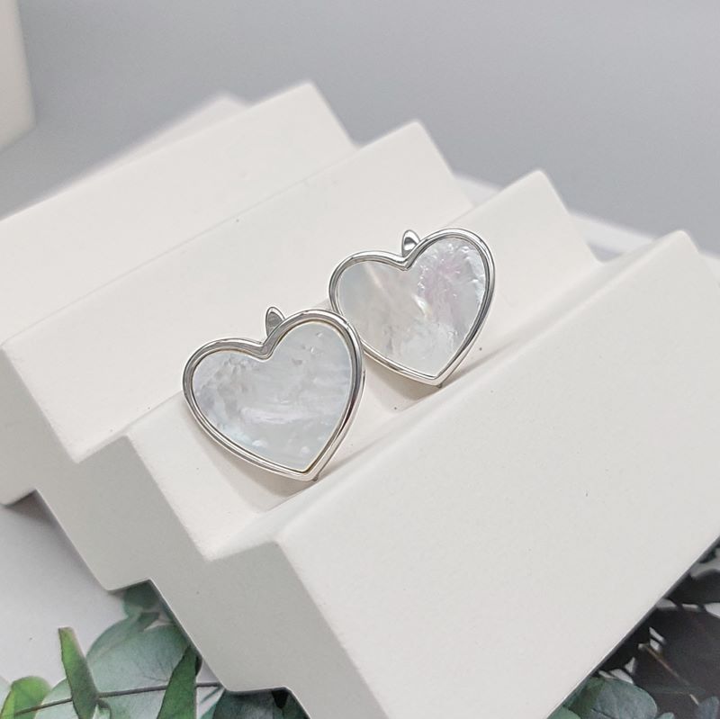 УЦЕНКА Швензы Сердце с перламутром 16х18 мм родиевое покр. (6923-Р-УЦ) купить в Воронеже | Заказать в интернет-магазине Viva Beads
