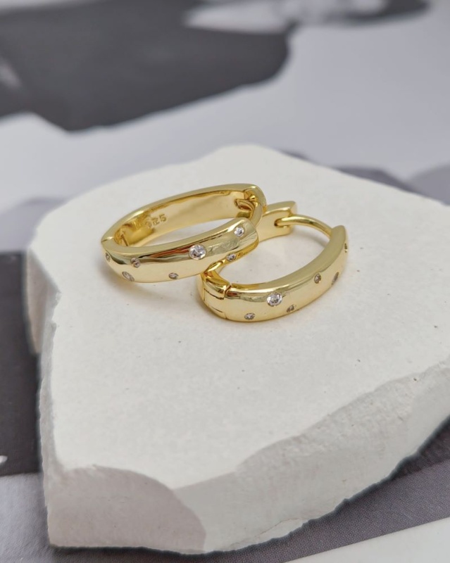 УЦЕНКА Швензы кольца / бублики, конго / с фианитами 20х15х4.3 мм позолота (8381-З-УЦ) купить в #REGION_P# | Заказать в интернет-магазине Viva Beads
