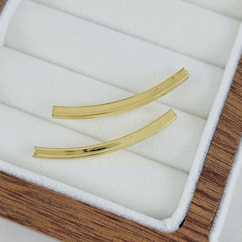 Бусина разделитель 35х3 мм трубочка с квадратным сечением, позолота 14К (10226-35-З) купить с доставкой по России | Интернет-магазин Viva Beads