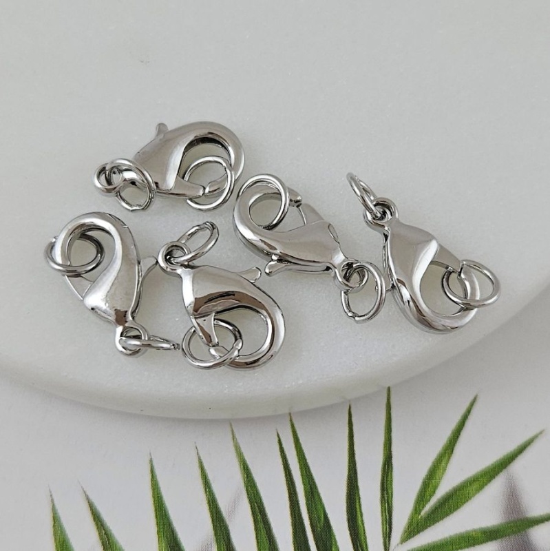 Замок лобстер 15 мм родиевое покрытие (7309-Р) купить в Воронеже | Заказать в интернет-магазине Viva Beads
