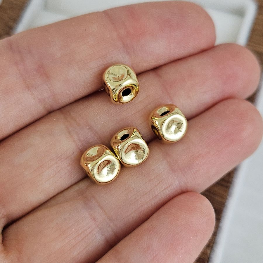 1 шт. Бусина разделитель 6.3х6.1 мм куб, позолота 14К (10253-З) купить с доставкой по России | Интернет-магазин Viva Beads