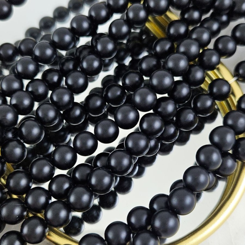Нить 38 см Агат черный матовый 8 мм, бусины гладкий шар (4040-8) для бижутерии купить с доставкой по России | Интернет‑магазин Viva Beads
