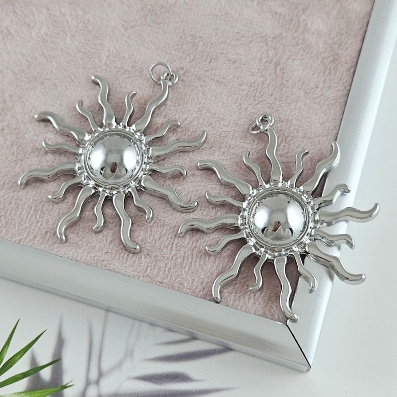 Подвеска Солнце 54.7х50 мм родиевое покрытие (10079-Р) купить с доставкой по России | Интернет-магазин Viva Beads