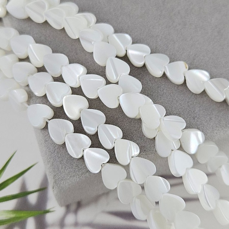 10 шт. Перламутр натуральный бусина сердце ок. 6 мм белый (6615) для бижутерии купить с доставкой по России | Интернет‑магазин Viva Beads
