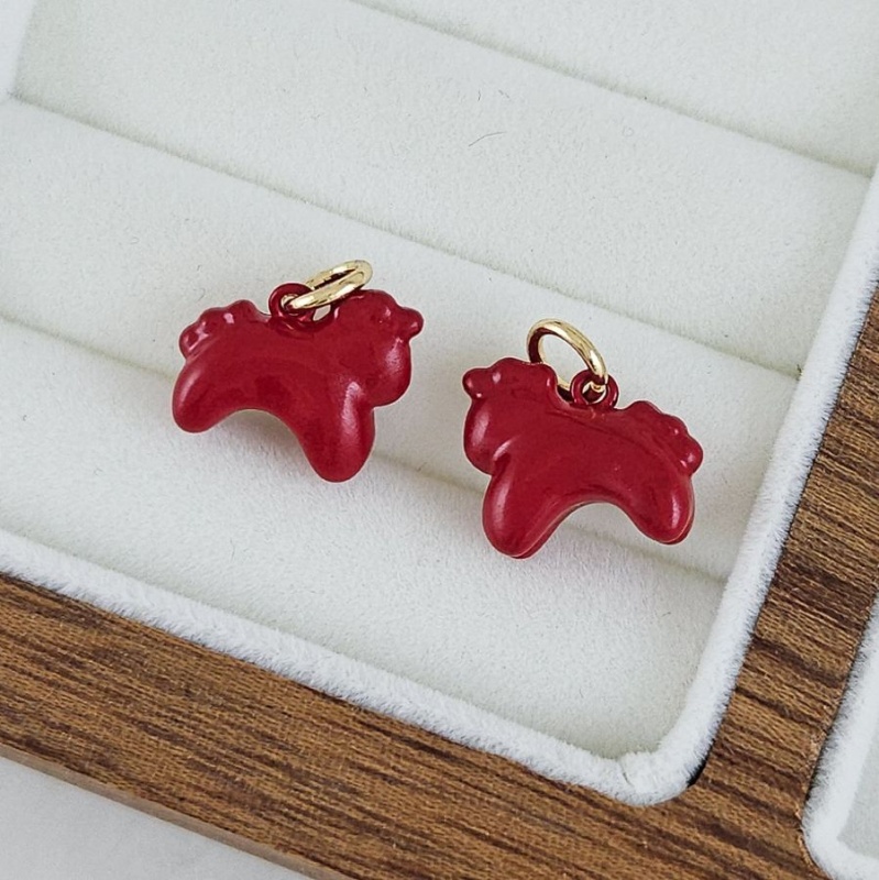 УЦЕНКА Подвеска Лошадь 12x13.8х6.1 мм, эмаль, красный (10266-К-УЦ) - фурнитура для бижутерии