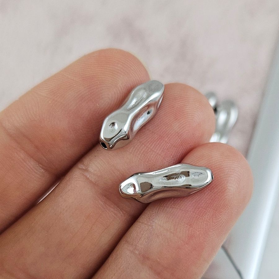 1 шт. Бусина разделитель 15x5.5х4.9 мм родиевое покрытие (6870-15-Р) купить с доставкой по России | Интернет-магазин Viva Beads