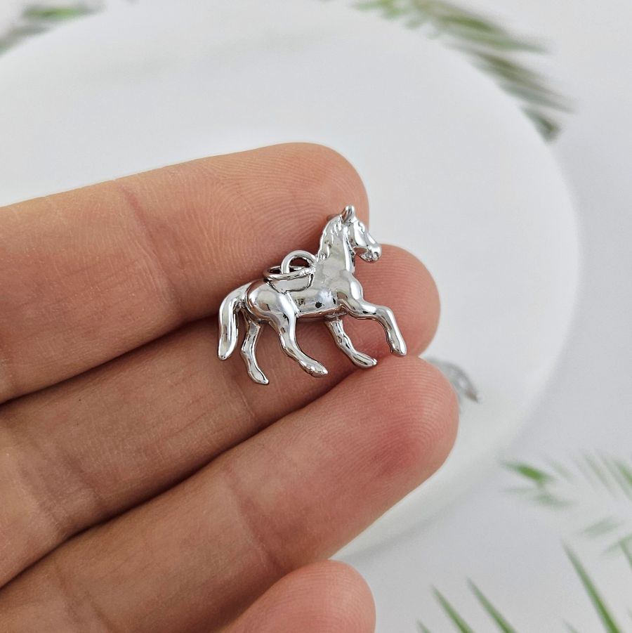 Подвеска Лошадь 15x19.2 мм, родиевое покрытие (10020-Р)