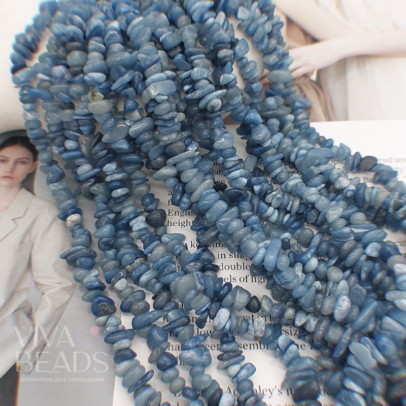 Нить 40 см Кварц тонированный синий крошка 5-9 мм (7633) купить в Воронеже | Заказать в интернет-магазине Viva Beads

