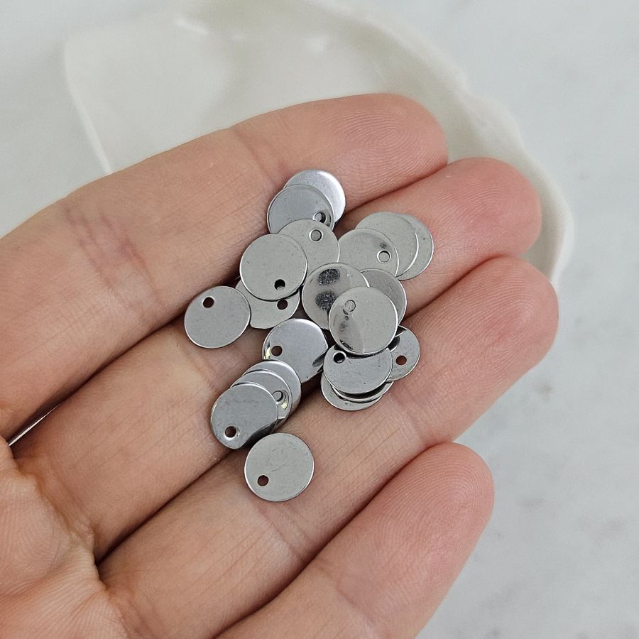 1 шт. Подвеска Круглая, шильдик 8 мм, нержавеющая сталь (10149-8) купить с доставкой по России | Интернет-магазин Viva Beads