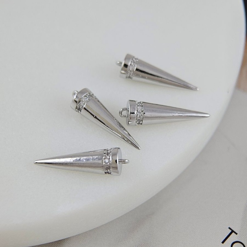 УЦЕНКА Подвеска Шип 17.3x5 мм с фианитами, родиевое покрытие (7763-Р-УЦ) купить с доставкой по России | Интернет-магазин Viva Beads