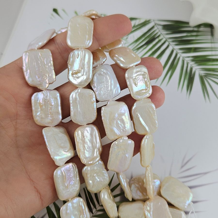 1 шт. Жемчуг натуральный речной барокко ок. 14-16х19-22 мм прямоугольник, АА, персиковый (9924) купить с доставкой по России | Интернет-магазин Viva Beads