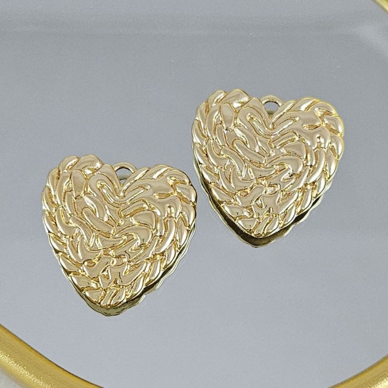 Подвеска Сердце 21.8х22 мм, позолота 14К (10441-З) купить с доставкой по России | Интернет-магазин Viva Beads