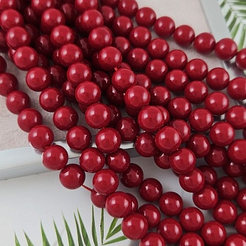 Нить 19 см Жемчуг майорка 10 мм, бусина гладкий шар, красный (2922-10) купить в Воронеже | Заказать в интернет-магазине Viva Beads
