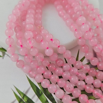 Нить 18 см Розовый кварц тонированный 6 мм бусина гладкий шар (767-6) купить в Воронеже | Заказать в интернет-магазине Viva Beads
