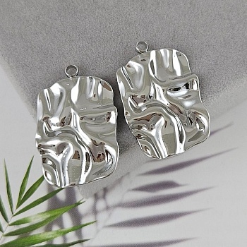 Подвеска мятый металл 35.4х22.6 мм родиевое покрытие (9968-Р) купить с доставкой по России | Интернет-магазин Viva Beads