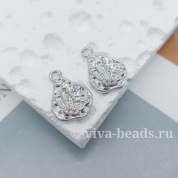 Подвеска с бабочкой 14.5x10x2.5 мм, фианиты, родиевое покр. (7286-Р) Подвеска с бабочкой 14.5x10x2.5 мм, фианиты, родиевое покр. (7286-Р)