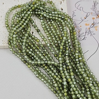 Нить 18 см Фианиты, цирконы ок. 4 мм граненые бусины, зеленый (7259-СЗЕЛ) купить в Воронеже | Заказать в интернет-магазине Viva Beads
 Нить 18 см Фианиты, цирконы ок. 4 мм граненые бусины, зеленый (7259-СЗЕЛ) купить в Воронеже | Заказать в интернет-магазине Viva Beads
