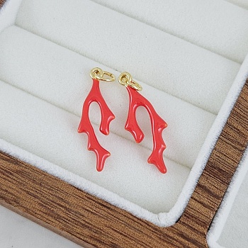 Подвеска Веточка коралла 24.8х9х2.3 мм позолота 14К, эмаль (10234-З) купить с доставкой по России | Интернет-магазин Viva Beads