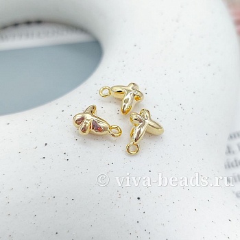 Подвеска Бабочка 10.2х8х4.7 мм позолота (7397-З) купить с доставкой по России | Интернет-магазин Viva Beads