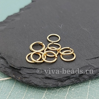10 шт. Колечки соединительные 8х1 мм позолота 14К (6475-З) соединительные колечки и кольца-коннекторы купить с доставкой по России | Интернет-магазин Viva Beads