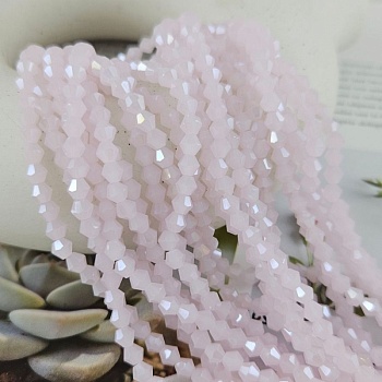 Нить 33 см Хрустальные бусины биконус 3.9х4.5 мм розовый АВ (8462-4-РОЗАВ) купить в Воронеже | Заказать в интернет-магазине Viva Beads
 Нить 33 см Хрустальные бусины биконус 3.9х4.5 мм розовый АВ (8462-4-РОЗАВ) купить в Воронеже | Заказать в интернет-магазине Viva Beads